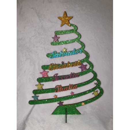 Árbol navidad Estrella Purpurina Nombres 3