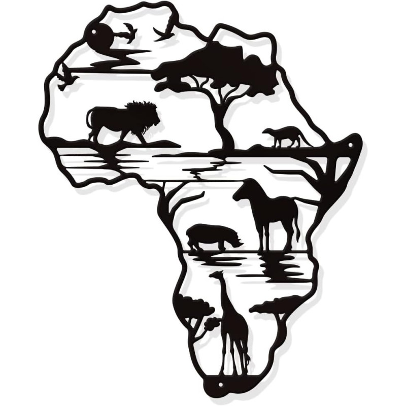 Silueta África Animales Completo Silueta África Animales Completo