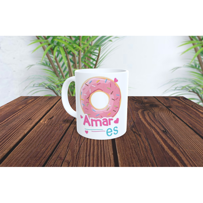 Taza Mug 330 ml Donut Amar es Taza Mug 330 ml Donut Amar es