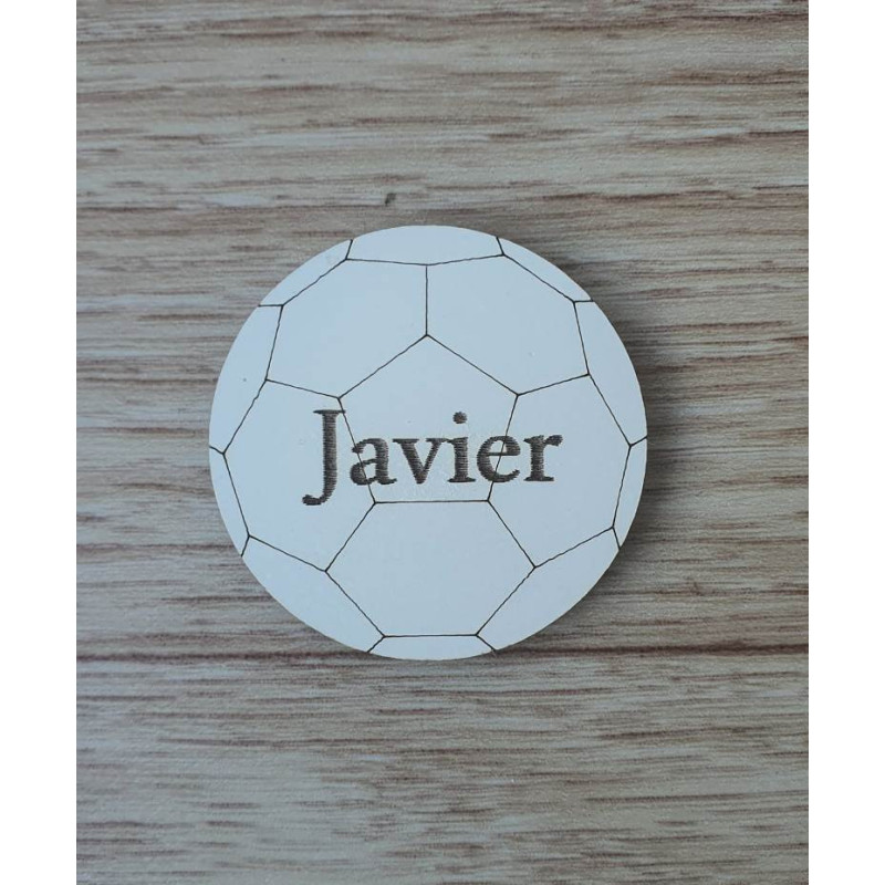 Marcasitios MDF Blanco Balón Futbol Nombre