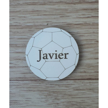 Marcasitios MDF Blanco Balón Futbol Nombre