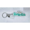 Llavero MDF Seño Nombre Relieve Pintado Borla