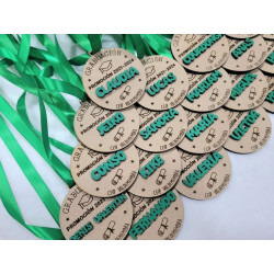 Medalla Redonda Graduación Grabada Nombre Relieve