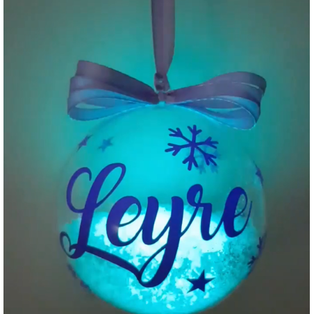 Bola Navidad Con Luz Personalizada