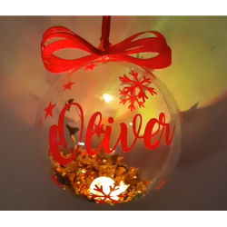 Bola Navidad Con Luz Personalizada