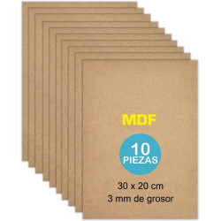 Tablero MDF 3mm 30 x 20