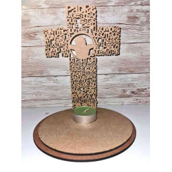 Cruz Padre Nuestro Base Redonda MDF