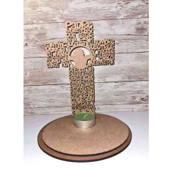 Cruz Padre Nuestro Base Redonda MDF
