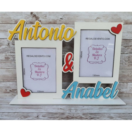 Cuadro Doble Foto Nombres