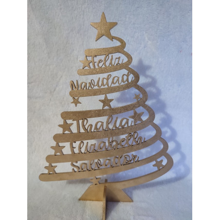 Árbol Navidad Pintado Dorado