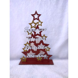 Árbol Navidad Estrella Purpurina Nombres 1