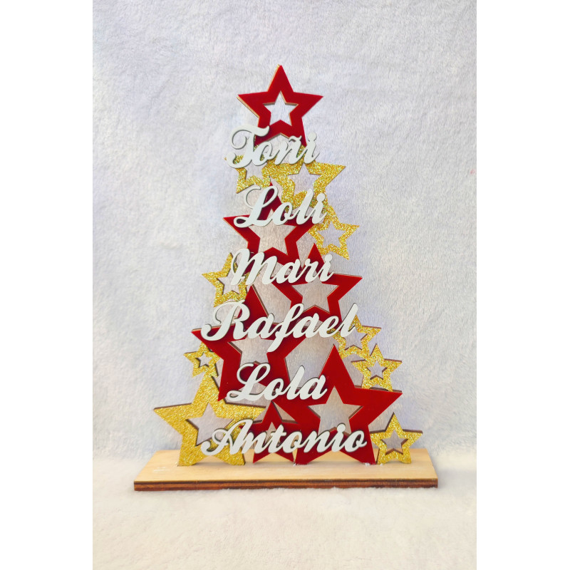 Árbol Navidad Estrella Purpurina Nombres 2